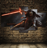 5 Panel Star Wars Kylo Ren Framed Wall Canvas | Octo Treasures