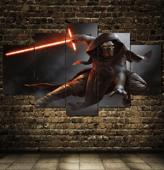 5 Panel Star Wars Kylo Ren Framed Wall Canvas | Octo Treasures