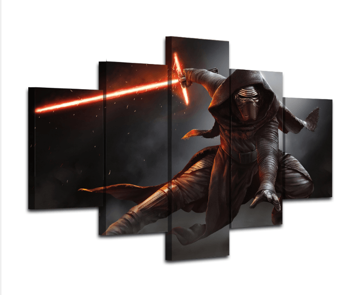 5 Panel Star Wars Kylo Ren Framed Wall Canvas | Octo Treasures