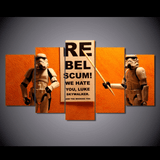 5 Panel Star Wars Stormtrooper Rebel Scum Framed Wall Canvas | Octo Treasures