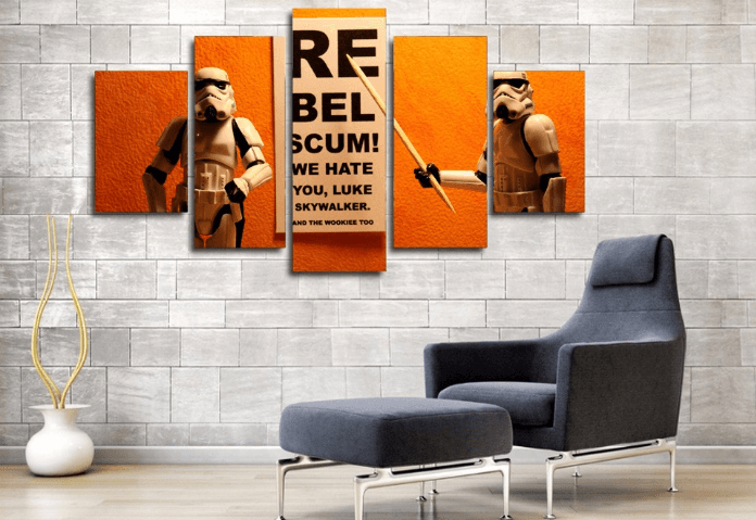 5 Panel Star Wars Stormtrooper Rebel Scum Framed Wall Canvas | Octo Treasures