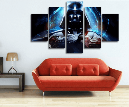 Star Wars 5 Panel Canvas Framed Darth Vader Wall Art | Octo Treasures