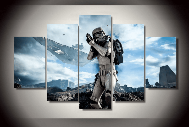 5 Panel Star Wars Stormtrooper Framed Wall Canvas | Octo Treasures