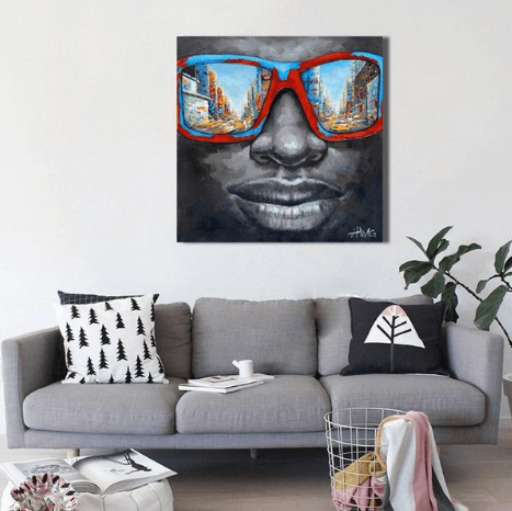 1 Panel Man With Retro Sunglasses Unframed Modern Wall Canvas | Octo Treasures