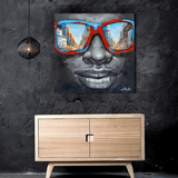 1 Panel Man With Retro Sunglasses Unframed Modern Wall Canvas | Octo Treasures