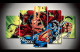 5 Piece Multi Panel Modern Home Decor Framed Superman Clark Kent SuperHero Wall Canvas Art | Octo Treasures