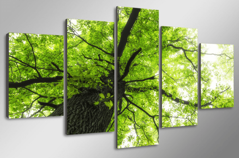 5 Pieces Multi Panel Modern Home Decor Framed Spring Tree Scenery Wall Canvas Art | Octo Treasures