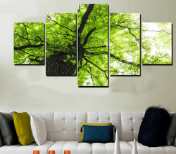 5 Pieces Multi Panel Modern Home Decor Framed Spring Tree Scenery Wall Canvas Art | Octo Treasures