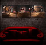 3 Pieces Multi Panel Modern Home Decor Framed Wine And Dine Wall Canvas Art | Octo Treasures