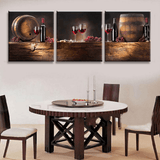 3 Pieces Multi Panel Modern Home Decor Framed Wine And Dine Wall Canvas Art | Octo Treasures