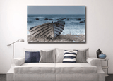 1 Panel Modern Home Decor Framed Wooden Boat Landscape Wall Canvas Art | Octo Treasures