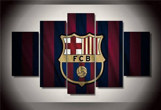 5 Panel Framed FCB Barcelona Wall Canvas | Octo Treasures
