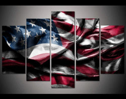 5 Panel American Flag Framed Wall Canvas | Octo Treasures