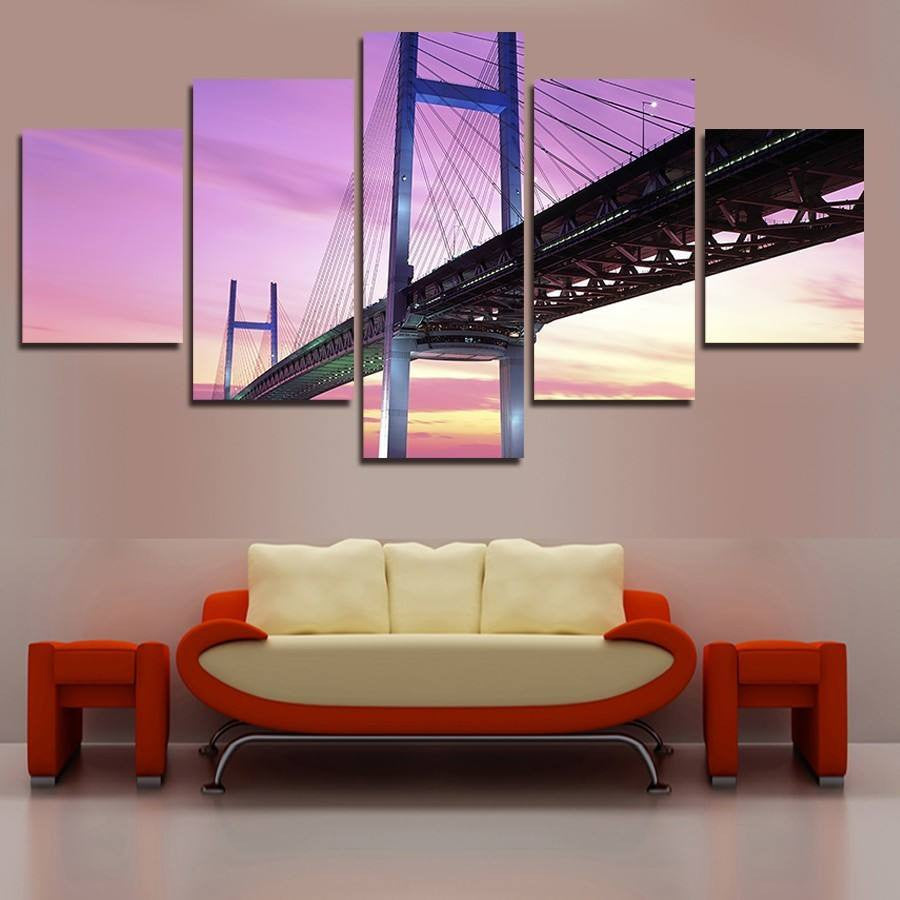 5 Panel Framed Magnificent Bridge Wall Canvas | Octo Treasures