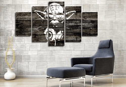 5 Panel Star Wars Jedi Master Yoda Framed Wall Canvas Art | Octo Treasures