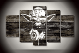 5 Panel Star Wars Jedi Master Yoda Framed Wall Canvas Art | Octo Treasures