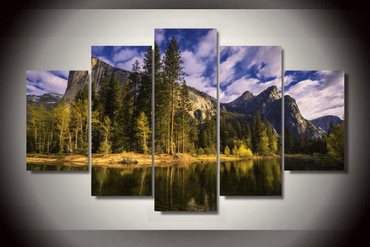 5 Panel Yosemite National Park Framed Wall Canvas | Octo Treasures