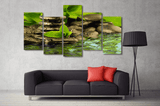 5 Pieces Multi Panel Modern Home Decor Framed Tranquility Forest Stream Wall Canvas Art | Octo Treasures
