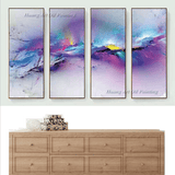 4 Panel Abstract Cloud Oil Painting Unframed Modern Wall Canvas | Octo Treasures