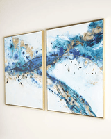 "Azure Canyon" Giclees 2 Panel Framed Wall Canvas Painting | Octo Treasures