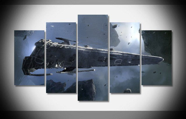 5 Panel Framed Raider Class Corvette Star Wars Wall Art Canvas | Octo Treasures