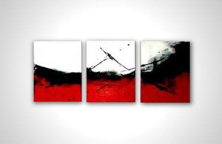 Hand Painted 3 Framed Panel Abstract Wall Art Canvas | Octo Treasures