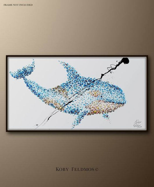 Orca Whale Unframed Original Oil Painting By Koby Feldmos | Octo Treasures