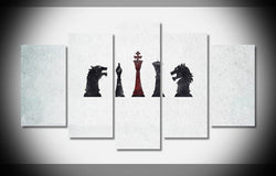 5 Panel Framed Game of Thrones Chess Pieces Wall Art Canvas | Octo Treasures