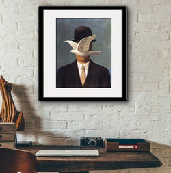 1 Panel White Dove And Gentleman Framed Wall Canvas Art | Octo Treasures