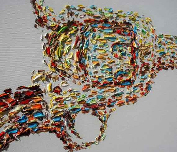 6 Shooter Unframed Original Oil Painting By Koby Feldmos | Octo Treasures