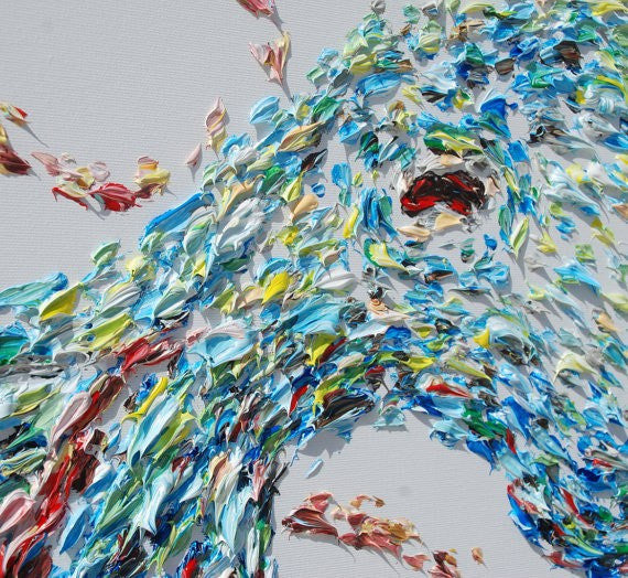 Octopus Fight Unframed Original Oil Painting By Koby Feldmos | Octo Treasures