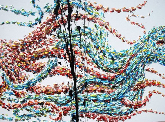 Octopus Fight Unframed Original Oil Painting By Koby Feldmos | Octo Treasures