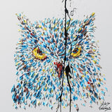 Owl Wisdom Unframed Original Oil Painting Koby Feldmos | Octo Treasures