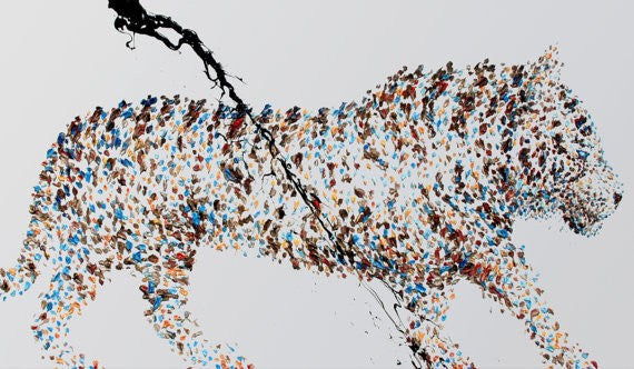 White Tiger Unframed Original Oil Painting By Koby Feldmos | Octo Treasures