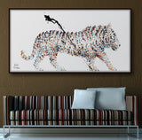 White Tiger Unframed Original Oil Painting By Koby Feldmos | Octo Treasures