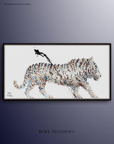 White Tiger Unframed Original Oil Painting By Koby Feldmos | Octo Treasures