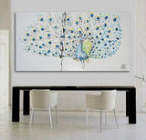 Peacock Extreme Beauty Unframed Original Oil Painting By Koby Feldmos | Octo Treasures