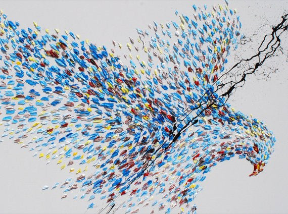 American Eagle Unframed Original Oil Painting by Koby Feldmos | Octo Treasures