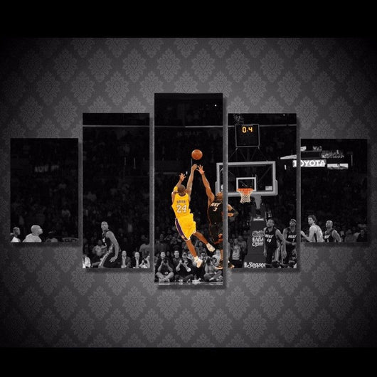 5 Panel Kobe Bryant Basketball Player Framed Wall Canvas | Octo Treasures