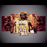 5 Panel Kobe Bryant The Black Mamba Framed Wall Canvas | Octo Treasures