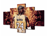5 Panel Kobe Bryant The Black Mamba Framed Wall Canvas | Octo Treasures