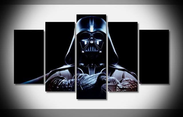5 Panel Framed Star Wars Darth Vader Wall Art Canvas | Octo Treasures