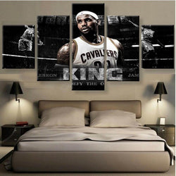 5 Panel Framed King Lebron James NBA Wall Art Canvas | Octo Treasures