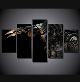 5 Piece Multi Panel Modern Home Decor Framed Predator Alien Movie Wall Canvas Art | Octo Treasures