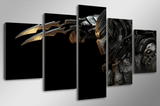 5 Piece Multi Panel Modern Home Decor Framed Predator Alien Movie Wall Canvas Art | Octo Treasures