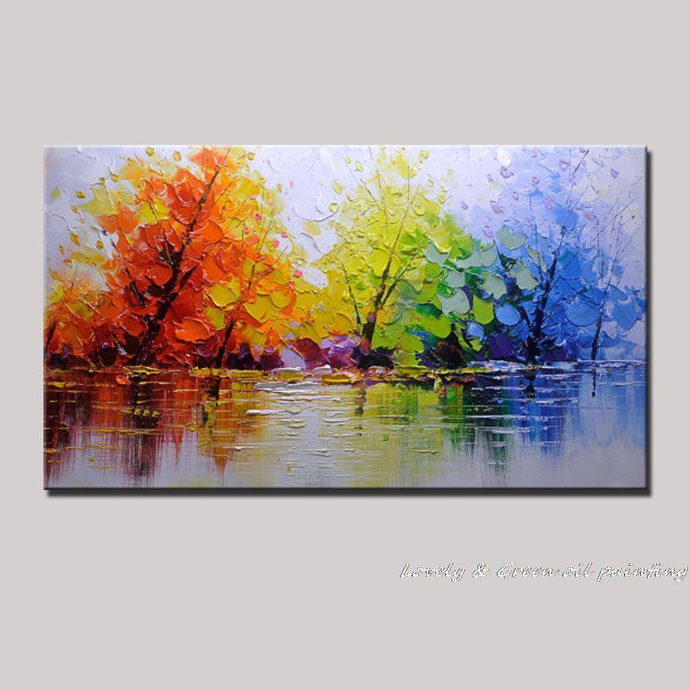 1 Panel Lover Rain Street Tree Lamp Landscape Unframed Wall Art Canvas | Octo Treasures