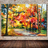 1 Panel Lover Rain Street Tree Lamp Landscape Unframed Wall Art Canvas | Octo Treasures