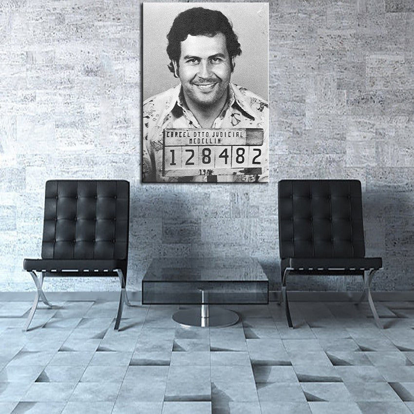 1 Panel Pablo Escobar Mug Shot 1991 Vertical Unframed Wall Art | Octo Treasures