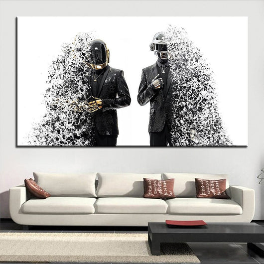 1 Panel Daft Punk Splashed Unframed Decor Wall Art | Octo Treasures