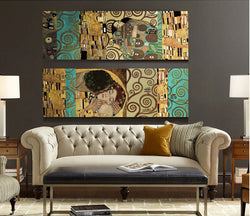 2 Panel Unframed The Kiss and The Tree of Life Artists Gustav Klimt Wall Canvas | Octo Treasures